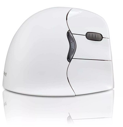 עכבר ארגונומי אנכי אלחוטי בלוטות' למחשב צבע לבן לשמירה על מפרק כף היד למשתמשי מק בלבד Evoluent VM4RB VerticalMouse 4 Right Bluetooth MAC Only